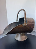 Antique Copper Helmet Coal Scuttle and Log Bucket