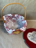 “Be My Valentine” Longaberger Basket With Liner And Doves On Lid - Comes With Box