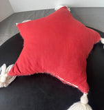 Scandinavian Style Wool Knit Throw Pillow with Tassels