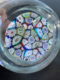 Large Murano Style Millefiori Art Glass Paperweight