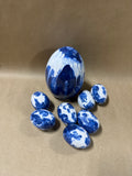 Painted Blue And White Eggs - 8 Pieces