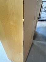 Particle Board Cabinets with Glass Doors (2), cardboard backing