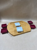 The Pampered Chef Cutting Board With 6 Sauce Dishes