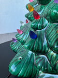 2-Piece Vintage Ceramic Christmas Tree AS IS (READ DESCRIPTION CAREFULLY)