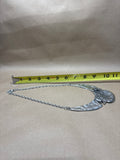 Silver Necklace with Blue & Green Enameled Bib