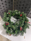 Lighted Wreath with Pinecones and Berries, 22" diameter
