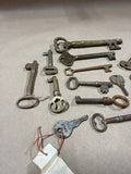 (A) Lot Of Vintage Brass Skeleton Keys — 15 keys
