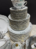 87-Piece Mitterteich Bavarian Green Ming Floral China Set