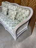 Cream Tone Wicker Sofa with Cushions