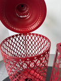 Pair of Red Metal Decorative Lanterns