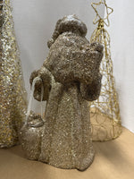 Lot Of 3 Gold Glittery Christmas Items