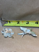 Bird Pin & Crystal Snowflake Pendant