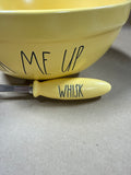 Yellow Rae Dunn Mixing Bowl With Matching Whisk // Appears Unused