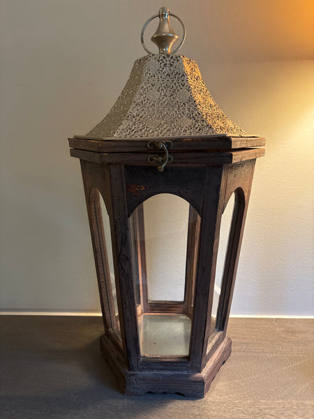 Large Wood/Tin Lantern