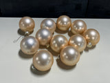 11 pc Plastic Ornament Lot, Rose Gold Color Tone