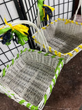 White Wicker Baskets, 2 pc