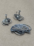 Sterling Pin & Screw On Earring Set