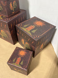 Canvas Primitive Style Rooster And House Nesting Boxes - Bobs Boxes - 7 Boxes