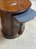 Oval End Table/Cabinet, with Tray Pullout