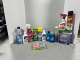 Cleaning Lot N.  Most bottles at least half full