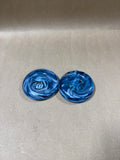 Blue Bath Aqua Glass Tealight Candle Holders - Pair