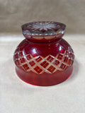 Bohemian Style Fire Red Pedestal Bowl