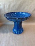 Blue Glazed Bird Bath