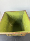 Embossed Elephant Square Metal Clawfoot Planter