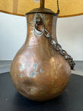 French Style Copper Water Vessel Dual Light Table Lamp with Chain (WORKS)