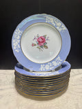 12-Piece Spode England Maritime Rose Bone China Dinner Plates