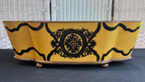 Yellow & Black Crackled Tole Style Oblong Planter