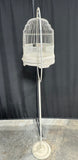 Shabby Chic Vintage Metal Bird Cage with Cast Iron Floor Stand