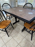 Tile Top Kitchen Table with (4) Windsor Style Chairs