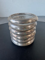 6-Piece F.B. Rogers Sterling Silver & Pressed Glass Coasters