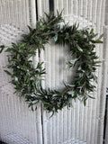 Faux Olive Tree in Spray Wreath