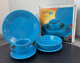(K) Homer Laughlin Fiestaware 5-Piece Peacock Place Setting in Box