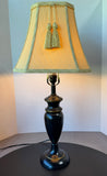 Black Metal Table Lamp with Tasseled Shade (WORKS)