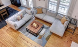 Crate & Barrel Mid Century Style Sofa Set with Chaise Lounge, 3 pc