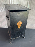 Black Metal Vintage Lidded Coal Box with Liner