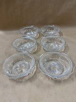 Set Of 6 Clear Glass Desert Bowls