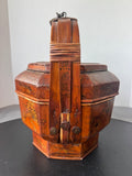 Antique Hand Painted Chinese Wooden Wedding Basket