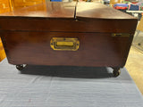 Antique Silver Chest on Casters, Engraved, With Key (READ DESCRIPTION)