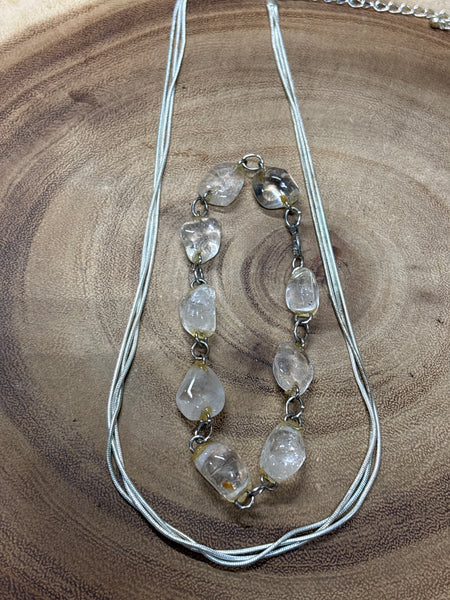 Silver Tone Necklace & Bracelet