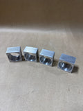 Square Pewter Style Napkin Rings - Set Of 4