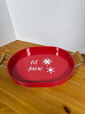 Red Metal “Let It Snow” Serving Tray