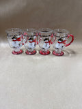 Hand Painted Christmas Snowman Mugs - Set Of 4