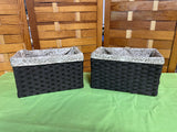 Espresso Tone Baksets with Fabric Liners, Set of 2