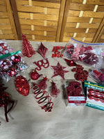 Red Christmas Ornament Lot