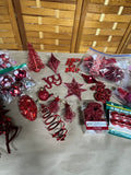 Red Christmas Ornament Lot