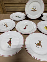 (A) Rainbow Mountain Christmas Reindeer Plates